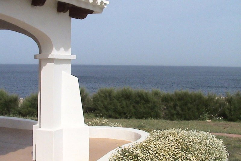 Sea views of Menorca from the terrace of the Rocas Marinas 1 apartment.