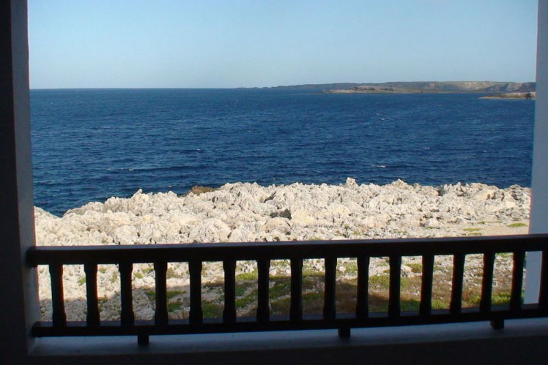 Landscape of the sea and the coast of Menorca from the Rocas Marinas 4A apartment.