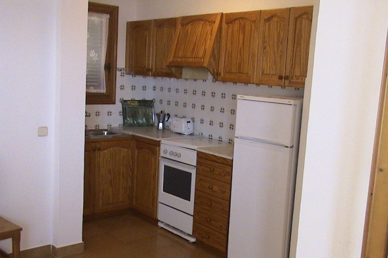 Zona de la cocina del apartamentos Rocas Marinas 5.